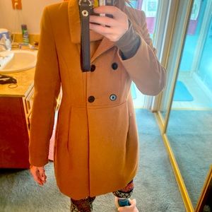 Tan Toffee Trafaluc (Zara) Jacket | Size Small | Pea Coat for Winter